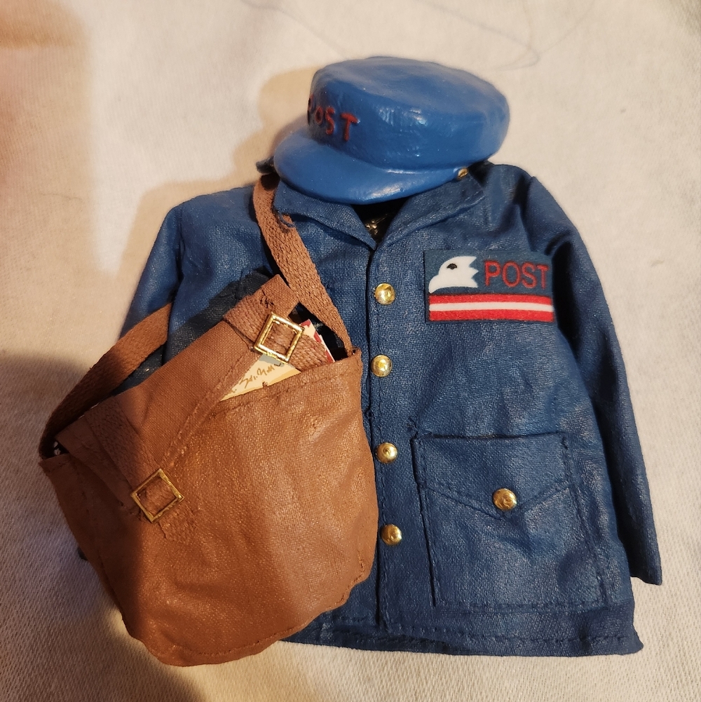 Department 22 Uniform Mail Carrier's Jacket Ornament USPS Postal Worker Figurine